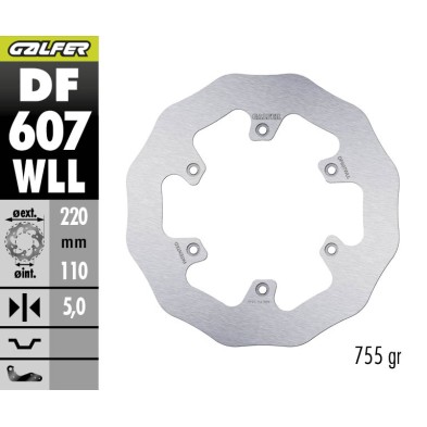 GALFER OFF-ROAD BRAKE DISC W FIXED SOLID DF607WLL