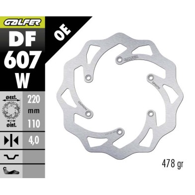 GALFER OFF-ROAD BRAKE DISC W FIXED SOLID DF607W