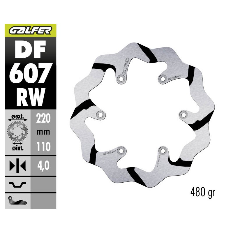 GALFER DISCO DE FRENO OFF-ROAD W FIXED GROOVED DF607RW