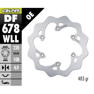 GALFER OFF-ROAD BRAKE DISC W FIXED DF678WLL