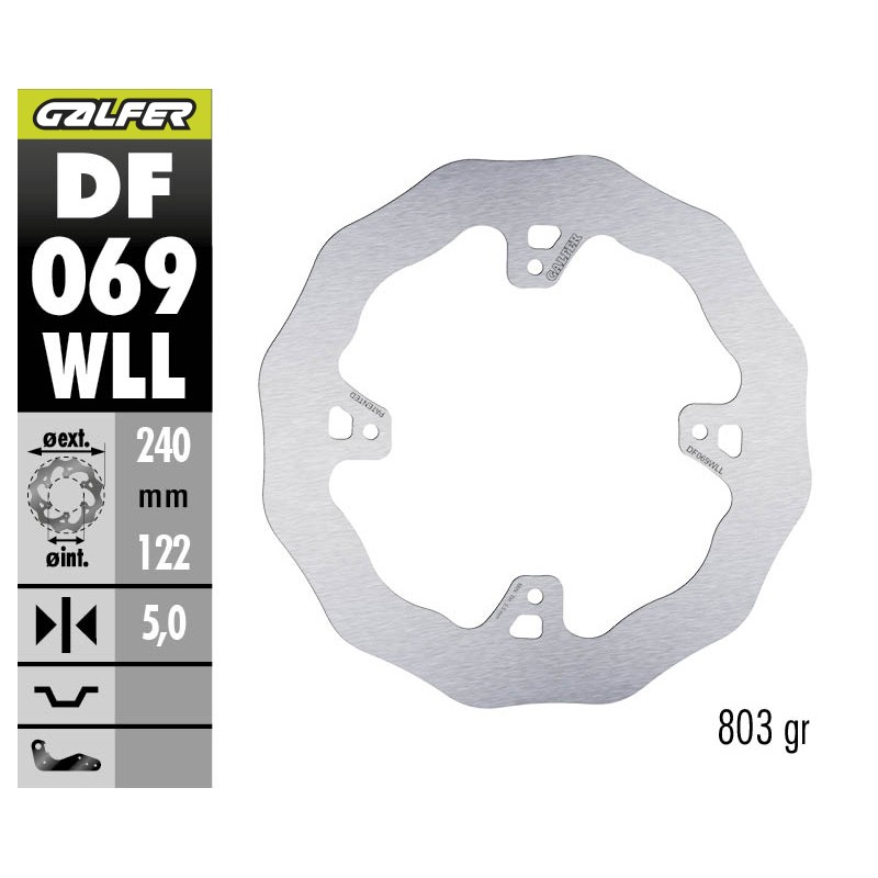 GALFER OFF-ROAD BRAKE DISC W FIXED SOLID DF069WLL