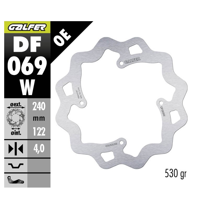 GALFER OFF-ROAD BRAKE DISC W FIXED DF069W