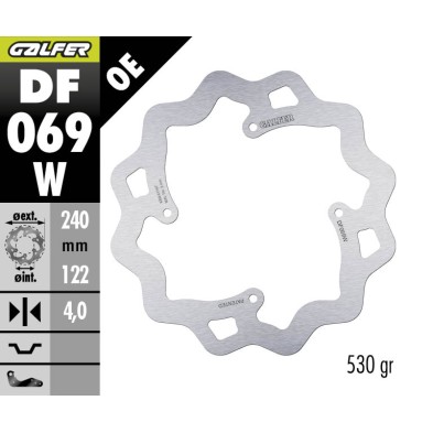 GALFER OFF-ROAD BRAKE DISC W FIXED DF069W