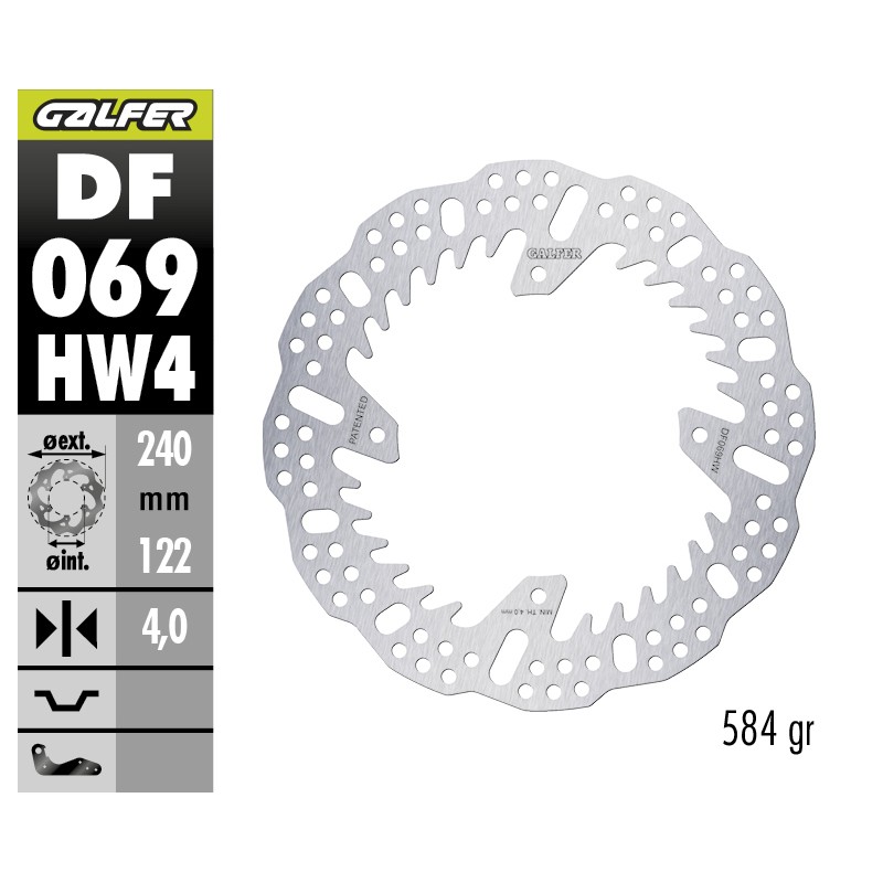 GALFER SHARK FIXED OFF-ROAD BRAKE DISC DF069HW4