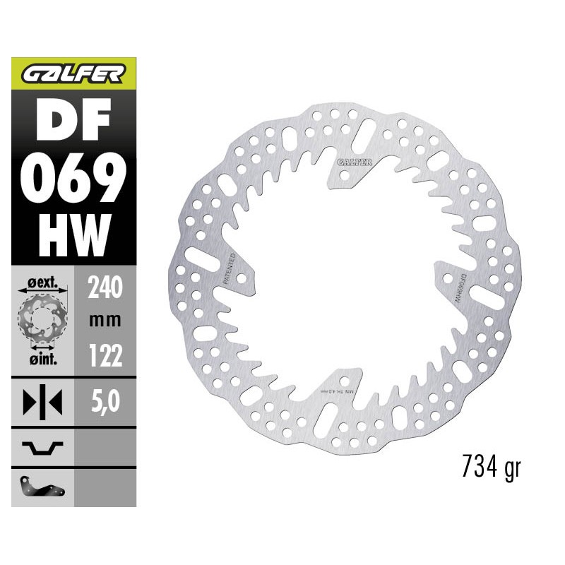 GALFER SHARK FIXED OFF-ROAD BRAKE DISC DF069HW
