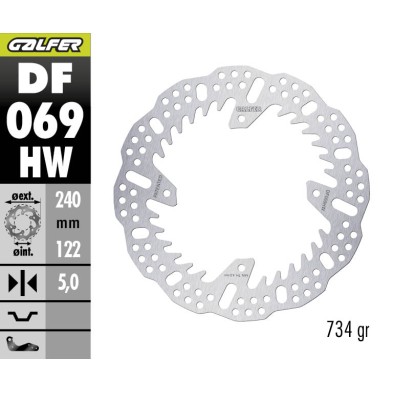 GALFER SHARK FIXED OFF-ROAD BRAKE DISC DF069HW