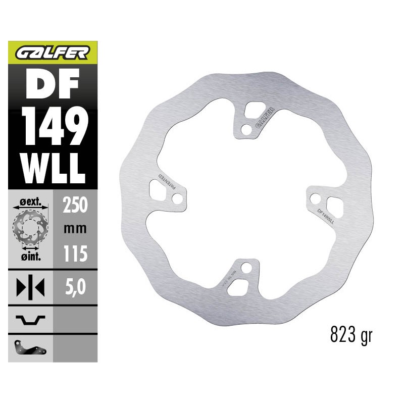 GALFER OFF-ROAD BRAKE DISC W FIXED SOLID DF149WLL