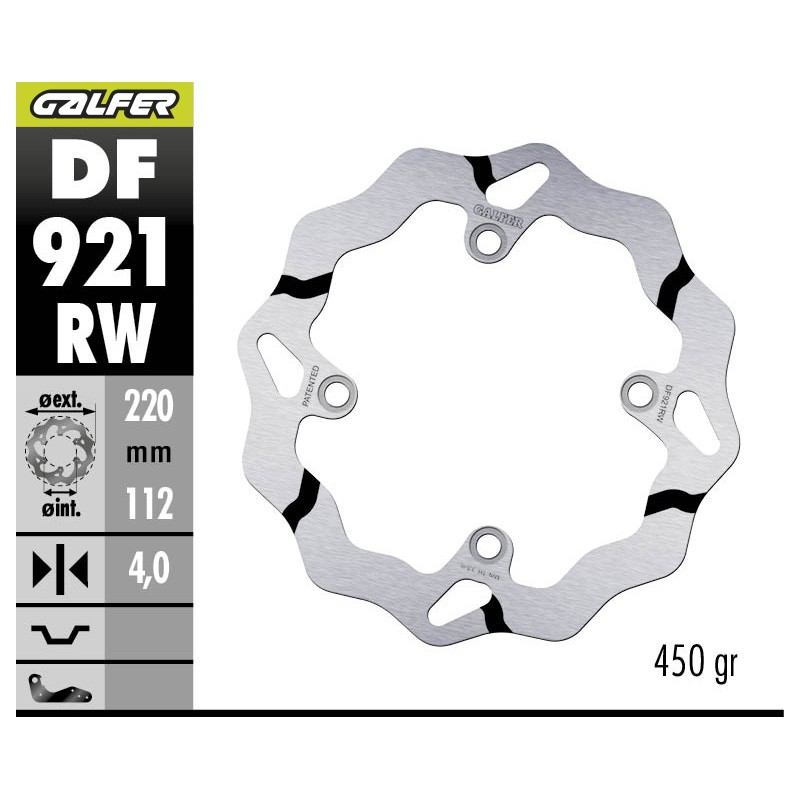 GALFER OFF-ROAD BRAKE DISC W FIXED GROOVED DF921RW