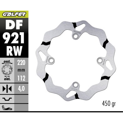 GALFER OFF-ROAD BRAKE DISC W FIXED GROOVED DF921RW
