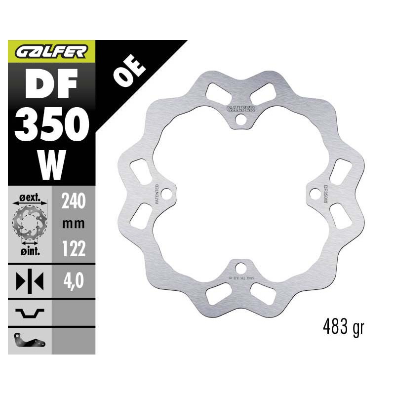 GALFER OFF-ROAD BRAKE DISC W FIXED DF350W