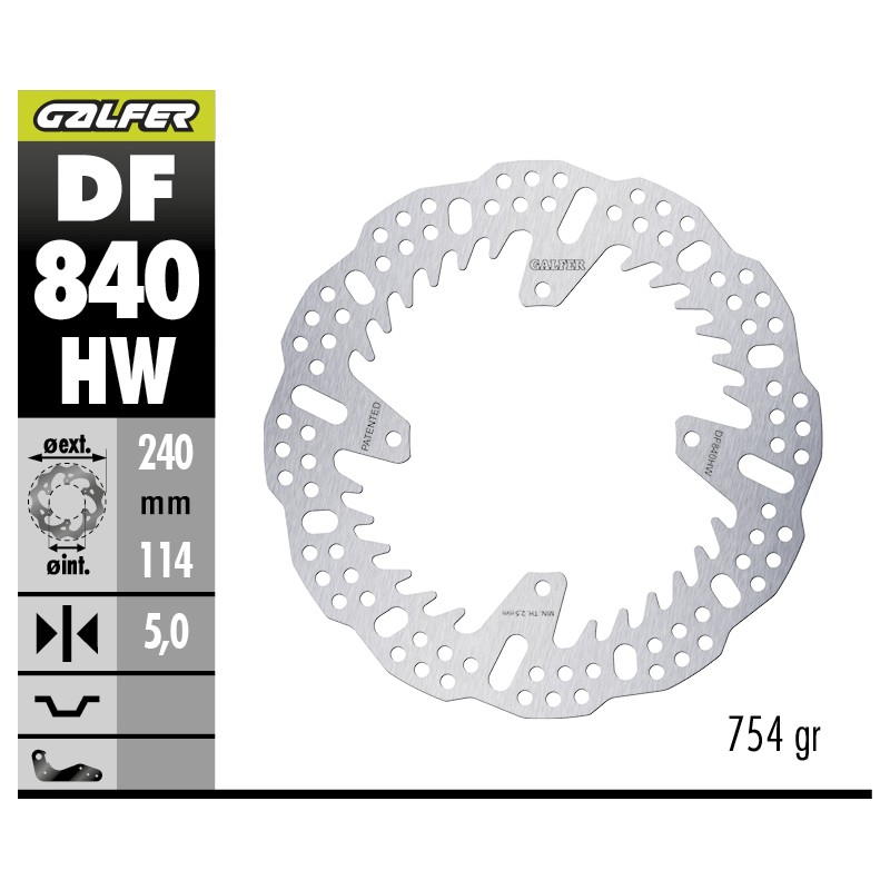 GALFER SHARK FIXED OFF-ROAD BRAKE DISC DF840HW