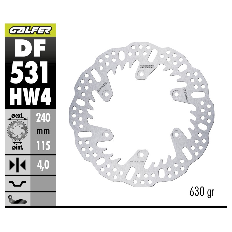 GALFER SHARK FIXED OFF-ROAD BRAKE DISC DF531HW4