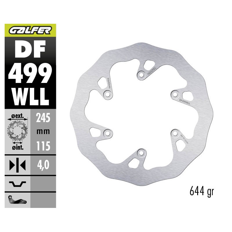 GALFER OFF-ROAD BRAKE DISC W FIXED SOLID DF499WLL