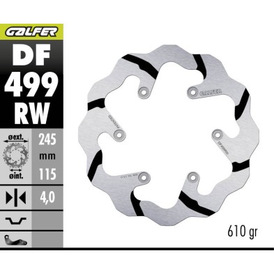 GALFER OFF-ROAD BRAKE DISC W FIXED GROOVED DF499RW