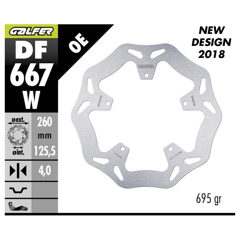 GALFER DISCO DE FRENO FIJO DF667W