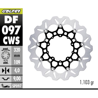 GALFER FLOATING BRAKE DISC DF097CWS