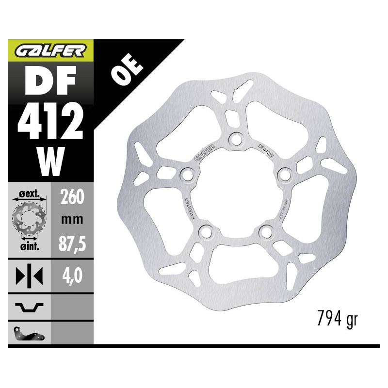 GALFER FIXED BRAKE DISC DF412W