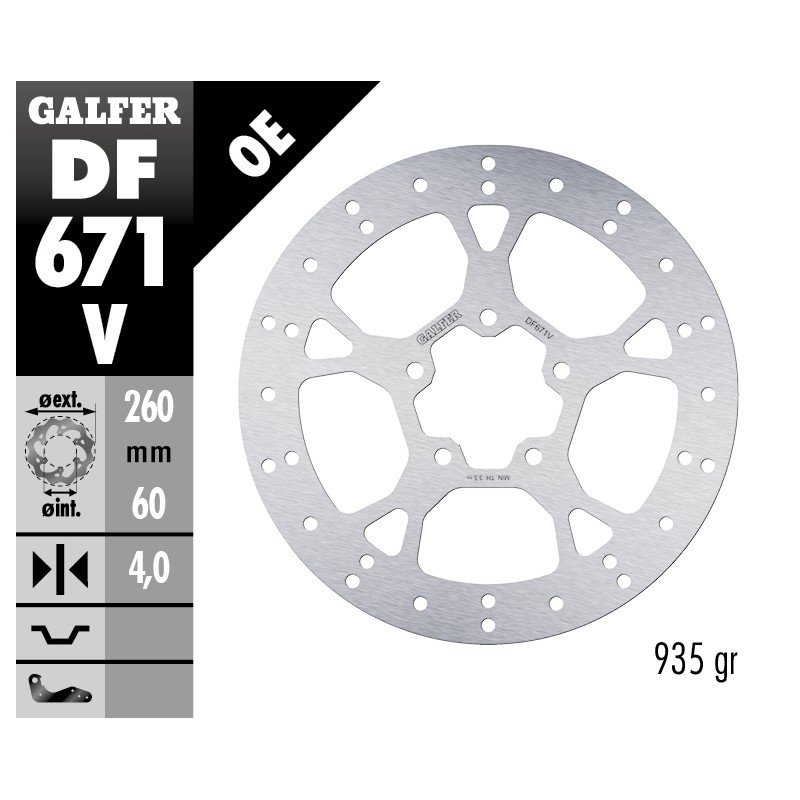 GALFER FIXED BRAKE DISC DF671V