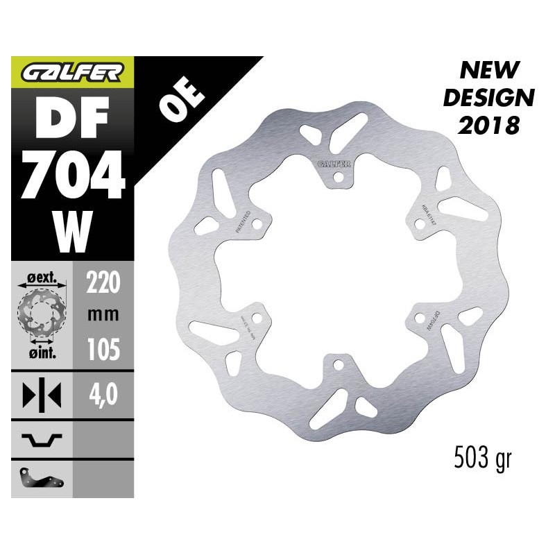 GALFER DISCO DE FRENO FIJO DF704W