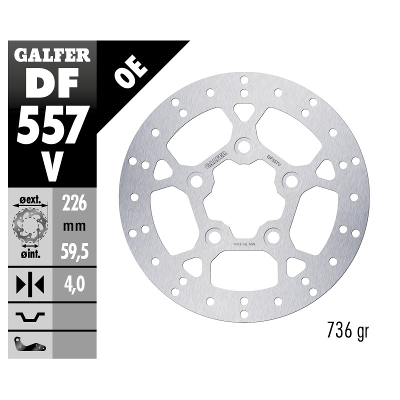 GALFER DISCO DE FRENO FIJO DF557V
