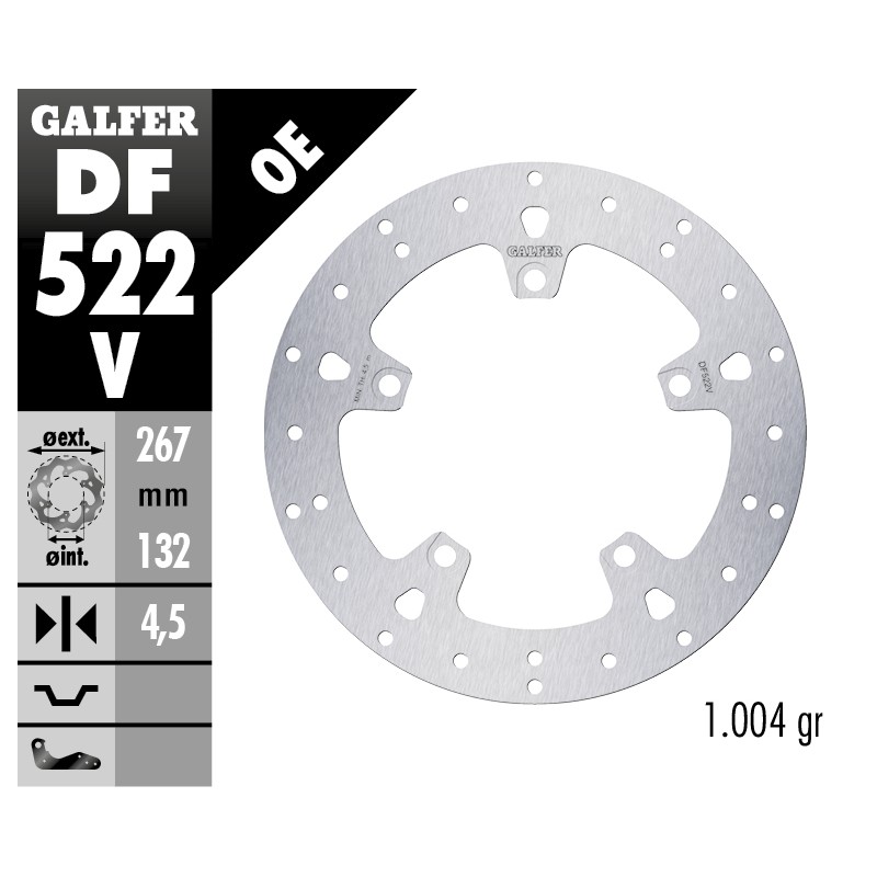 GALFER DISCO DE FRENO FIJO DF522V