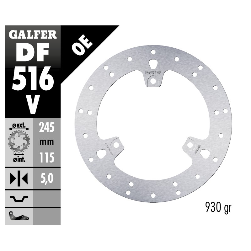 GALFER FIXED BRAKE DISC DF516V