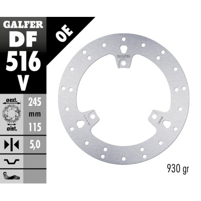 GALFER FIXED BRAKE DISC DF516V