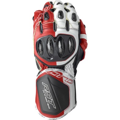 RST PRO SERIES GP D30 WHITE- RED GLOVES