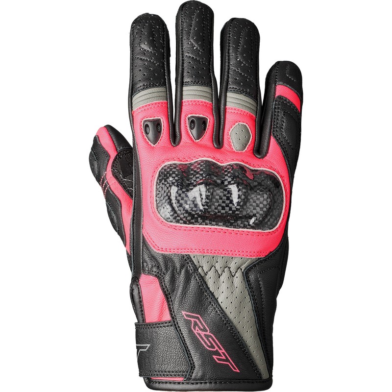 RST GUANTES STUNT 3 MUJER NEGRO-ROSA