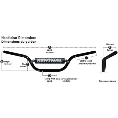 RENTHAL TWINWALL HANDLEBAR 997-01-BK-02-185