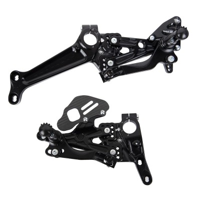 SPIDER SILVER REAR SETS PANIGALE V4-V4S-V4R 18-24 WITH SIDE FRAME PLATES